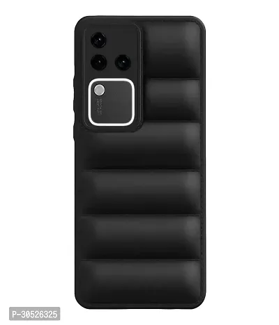 Coverblack Matte Soft Case | Liquid Silicon Puff Case Back Cover For Vivo V2319 , V30 Pro 5GBlack-thumb2