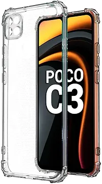 Coverblack Dual Protection Rubber Back Cover For Poco Mzb07Rlin , Poco C3Transparent Totu-thumb1