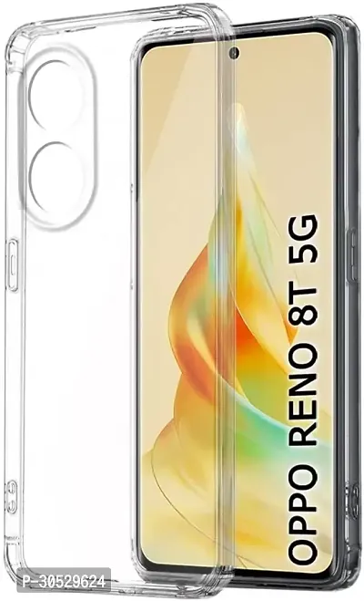 Coverblack Matte Finish Rubber Back Cover For Oppo Reno8T 5GTransparent-thumb2