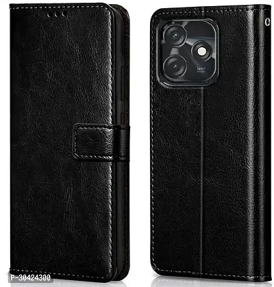 Coverblack Grip Case Artificial Leather,Silicon Flip Cover For Tecno Ki5K , Spark 10CVintage Starry Black-thumb0