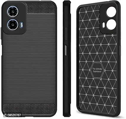 Classy Dual Protection Rubber Back Cover For Motorola G34 5G-thumb0