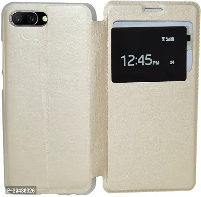 Coverblack Dual Protection Artificial Leather,Plastic Flip Cover For Honor Colal10 , Honor_10Golden