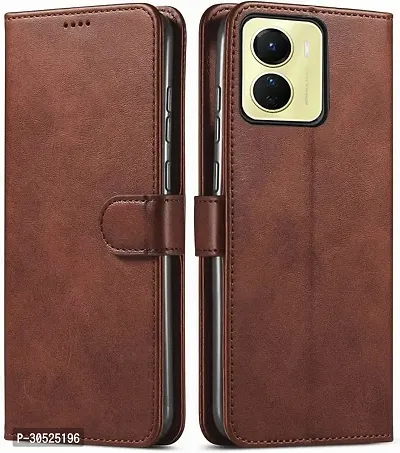 Coverblack Magnetic Case Artificial Leather,Silicon Flip Cover For Vivo V2253 , T2X 5GVintage Brown-thumb0