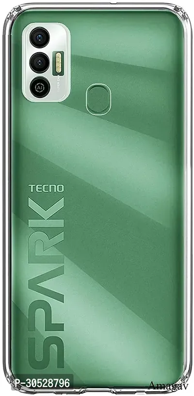 Coverblack Flexible Rubber Back Cover For Tecno Spark 7Transparent Totu-thumb0