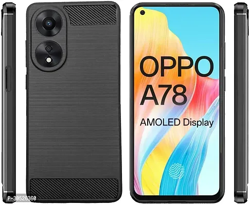 Classy Dual Protection Rubber Back Cover For Oppo A78 4G-thumb0