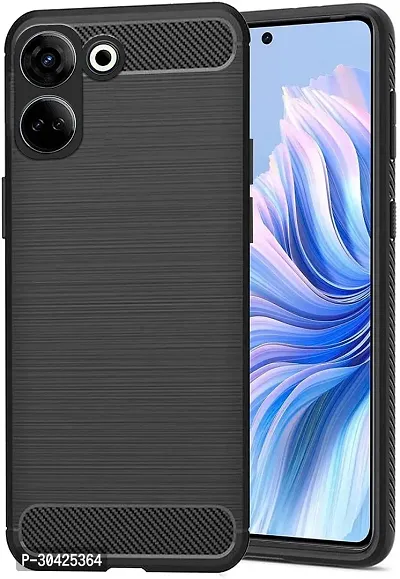 Coverblack Grip Case Rubber Back Cover For Tecno Ck6 , Camon 20Black-thumb2