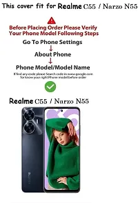 Coverblack Flexible Rubber Back Cover For Realme Narzo N55Transparent-thumb3