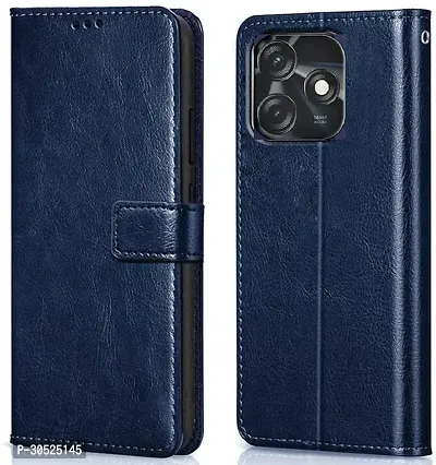 Coverblack Magnetic Case Artificial Leather,Rubber Flip Cover For Tecno Spark 10CNavy Blue-thumb0