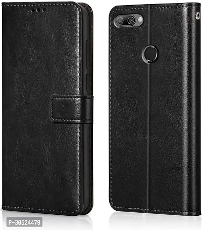 Coverblack Magnetic Case Artificial Leather,Rubber Flip Cover For Huawai Honor 9NVenom Black-thumb0