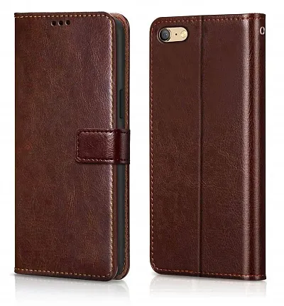 Cloudza Oppo A71 Flip Back Cover | PU Leather Flip Cover Wallet Case with TPU Silicone Case Back Cover for Oppo A71 Brown