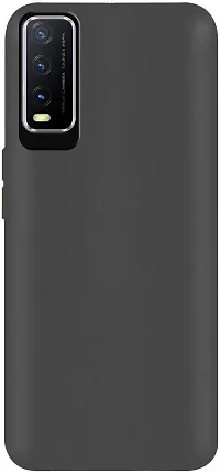 Coverblack Flexible Rubber Back Cover For Vivo Y20GBlack-thumb1