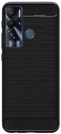 Coverblack Grip Case Rubber Back Cover For Tecno Pova Le6 , Pova NeoBlack-thumb1