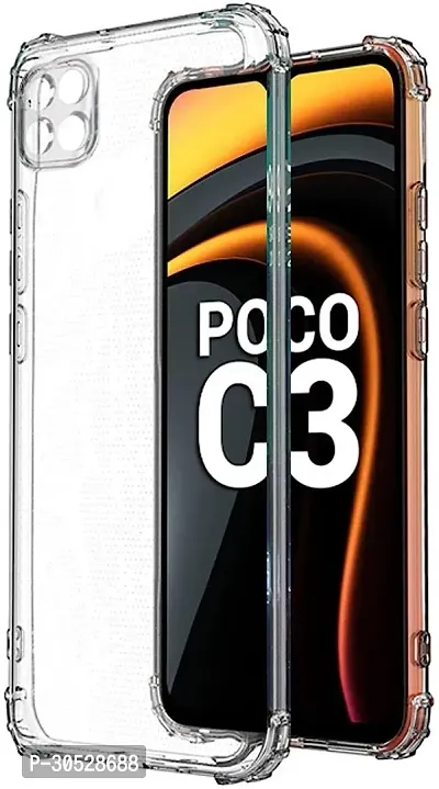 Coverblack Matte Finish Rubber Back Cover For Poco C3Transparent-thumb0