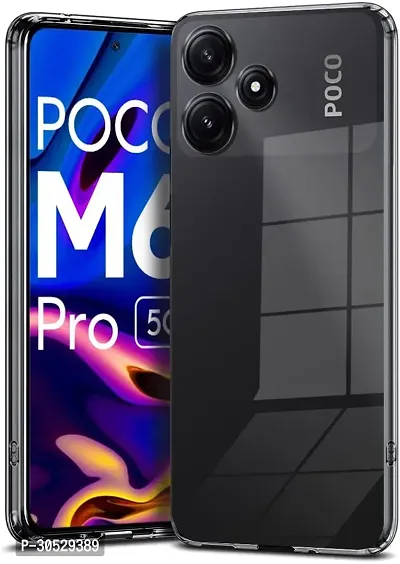 Coverblack Dual Protection Silicon Back Cover For Mi Poco M6Pro 5G 2023Transparent Totu-thumb2