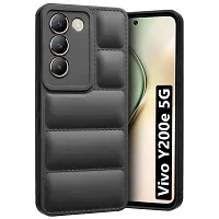 Coverblack Matte Soft Case | Liquid Silicon Puff Case Back Cover For Vivo V2336 , Vivo Y200E 5GBlack-thumb1