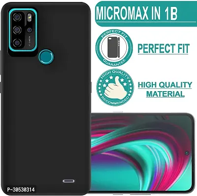 Coverblack Flexible Rubber Back Cover For Micromax In 1BBlack-thumb3