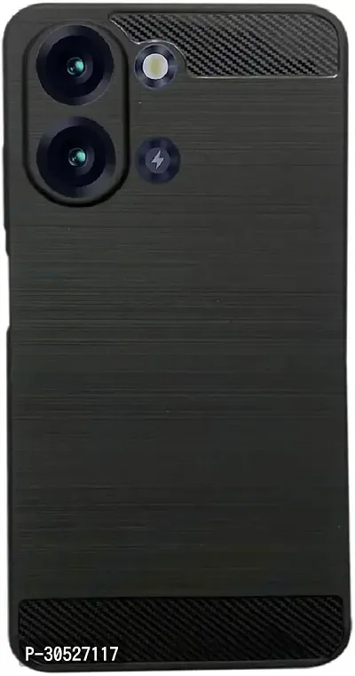 Coverblack Dual Protection Rubber Back Cover For Itel P40+Black-thumb2