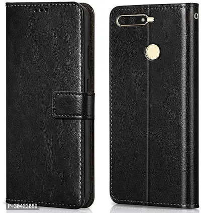 Coverblack Magnetic Case Artificial Leather,Rubber Flip Cover For Huawai Honor 7CVenom Black-thumb0