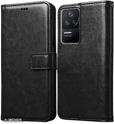 Coverblack Hybrid Tpu Artificial Leather,Silicon Flip Cover For Poco F4 5G Mzb0BvhinVintage Starry Black-thumb0