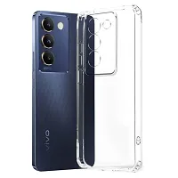 Modern Soft Rubber Silicone Clear Back Cover For Vivo Y200E 5G-thumb1