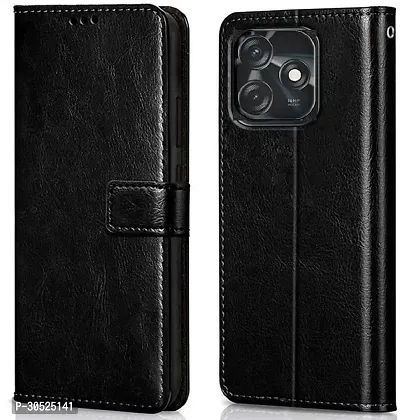 Coverblack Grip Case Artificial Leather,Silicon Flip Cover For Tecno Ki5K , Spark 10CVintage Starry Black-thumb0