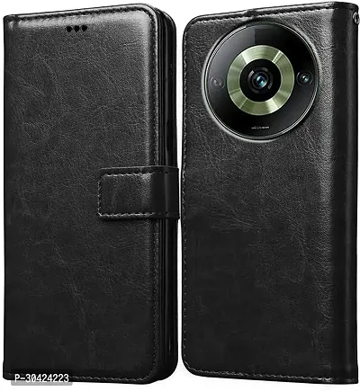 Coverblack Magnetic Case Artificial Leather,Rubber Flip Cover For Redmi A3 2024 ModelGravity Black