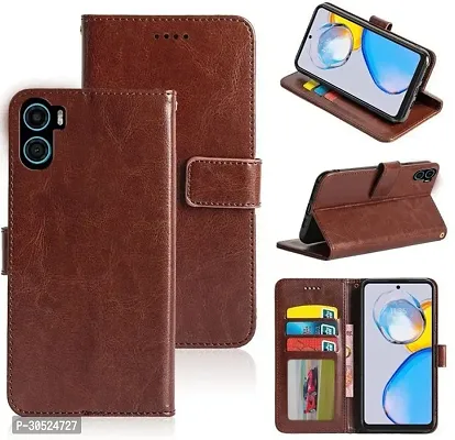 Coverblack Magnetic Case Artificial Leather,Silicon Flip Cover For Motorola E32Tan Brown