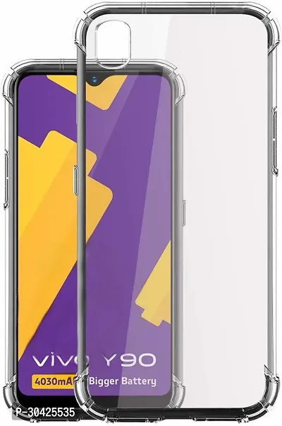 Coverblack Grip Case Silicon Back Cover For Vivo Y90 ,1908 ,Vivo Y91I , 1820Transparent-thumb0