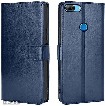 Coverblack Magnetic Case Artificial Leather,Rubber Flip Cover For Huawai Honor 9 LiteNavy Blue-thumb0