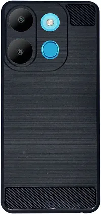 Coverblack Dual Protection Rubber Back Cover For Itel A662L , Itel_ A60Black-thumb1