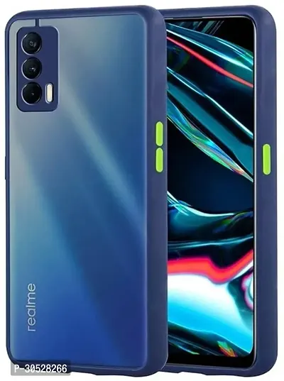 Coverblack Dual Protection Fiber Back Cover For Realme Rmx3092 , X7 5GNavy Blue-thumb0