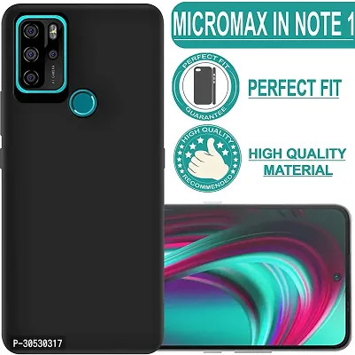 Coverblack Flexible Rubber Back Cover For Micromax In Note 1Black-thumb3