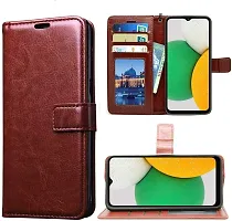 Coverblack Magnetic Case Artificial Leather,Rubber Flip Cover For Infinix Hot 11STan Brown-thumb1