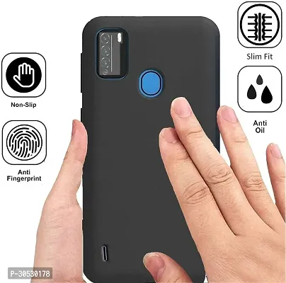 Coverblack Flexible Rubber Back Cover For Itel P651LBlack-thumb5