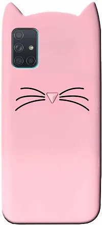 Modern Dual Protection Rubber Back Cover For Samsung Galaxy A71Baby Pink-thumb1