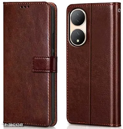 Coverblack Magnetic Case Artificial Leather,Silicon Flip Cover For Vivo V2240 , Vivo_ T2 5GVintage Brown-thumb0