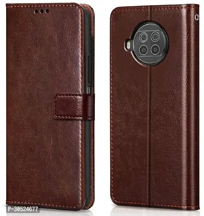 Coverblack Magnetic Case Artificial Leather,Rubber Flip Cover For Mi 10ITan Brown-thumb0