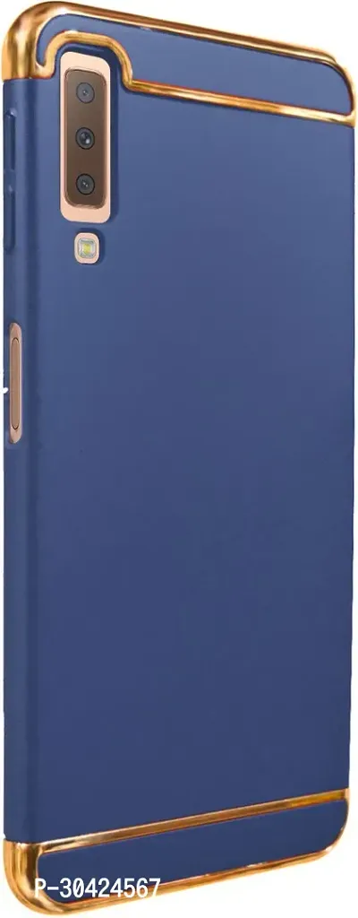 Modern Plastic Back Cover For Samsung Galaxy A7 (2018)Navy Blue-thumb0