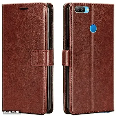 Coverblack Magnetic Case Artificial Leather,Rubber Flip Cover For Huawai Honor 9NTan Brown