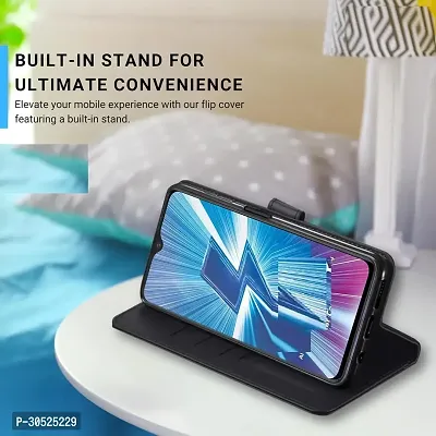 Coverblack Leather Finish Imported Tpu Wallet Stand Magnetic Closure Flip Cover For Oppo F25 Pro 5G Starry Black-thumb5