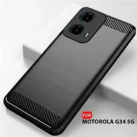 Classy Dual Protection Rubber Back Cover For Motorola G34 5G-thumb4