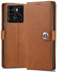 Coverblack Grip Case Artificial Leather,Silicon Flip Cover For Itel P662L , Itel P40 (6.6 Inch)Vintage Brown-thumb1