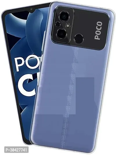 Coverblack Flexible Rubber Back Cover For Poco C55Transparent-thumb2