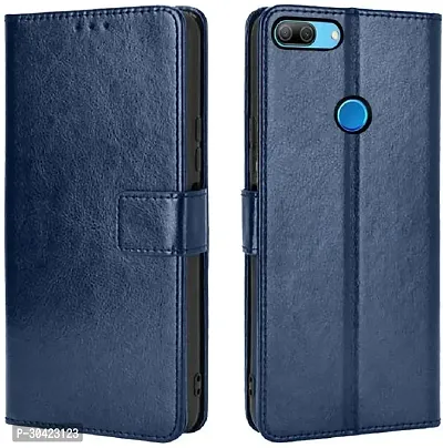 Coverblack Magnetic Case Artificial Leather,Silicon Flip Cover For Honor Lldal10 , Honor 9LiteAegean Blue