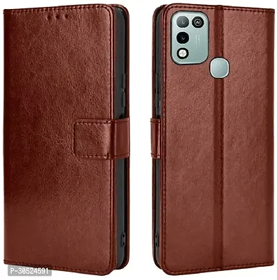 Coverblack Magnetic Case Artificial Leather,Silicon Flip Cover For Infinix X688C , Smart 5Vintage Brown