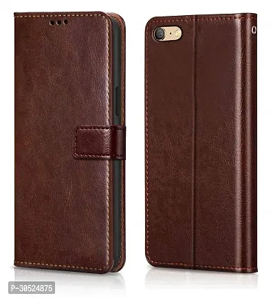 Coverblack Dual Protection Artificial Leather,Silicon Flip Cover For Oppo Cph1801 , A71KVintage Brown-thumb0