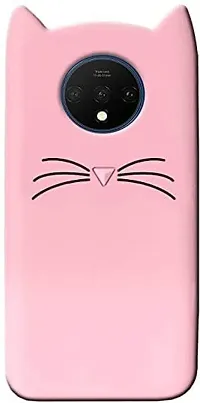 Modern Dual Protection Rubber Back Cover For Oneplus 7TBaby Pink-thumb1