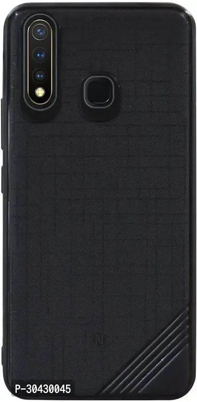 Modern Flexible Rubber Back Cover For Vivo Y15Black-thumb0