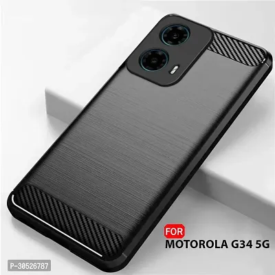 Classy Dual Protection Rubber Back Cover For Motorola G34 5G-thumb5