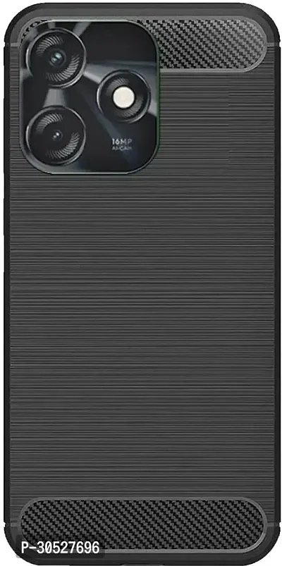 Coverblack Grip Case Rubber Back Cover For Tecno Ki5K , Spark 10CBlack-thumb2